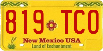 NM license plate 819TCO