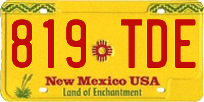 NM license plate 819TDE