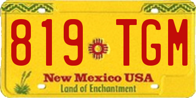 NM license plate 819TGM