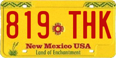 NM license plate 819THK