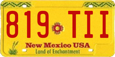 NM license plate 819TII