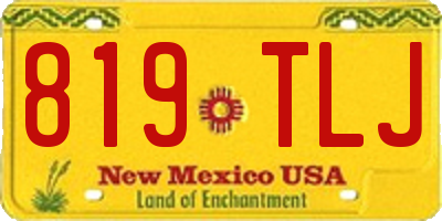NM license plate 819TLJ
