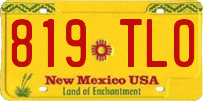 NM license plate 819TLO