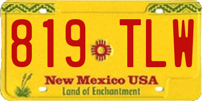 NM license plate 819TLW