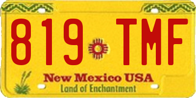 NM license plate 819TMF