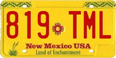 NM license plate 819TML