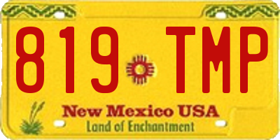 NM license plate 819TMP