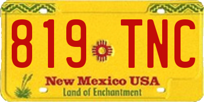 NM license plate 819TNC