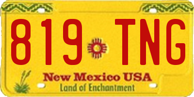 NM license plate 819TNG