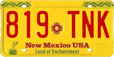 NM license plate 819TNK