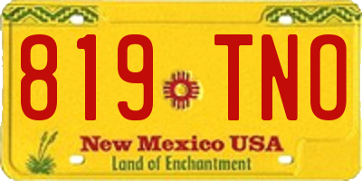 NM license plate 819TNO