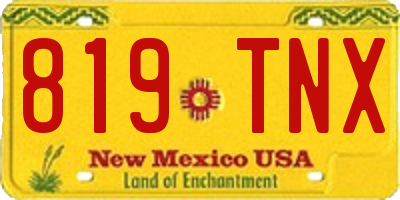NM license plate 819TNX