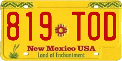 NM license plate 819TOD