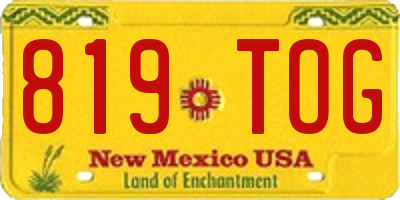 NM license plate 819TOG