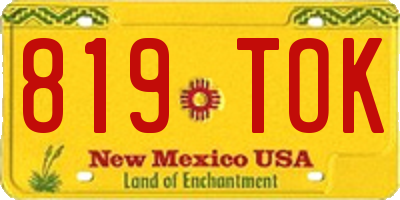 NM license plate 819TOK