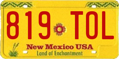 NM license plate 819TOL