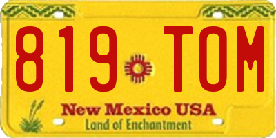 NM license plate 819TOM