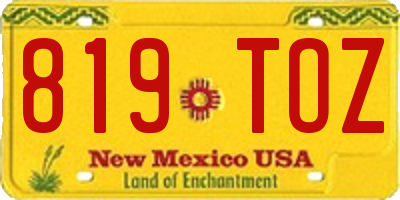 NM license plate 819TOZ