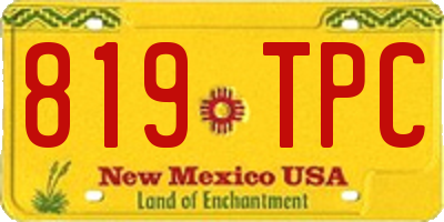 NM license plate 819TPC