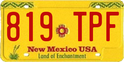 NM license plate 819TPF