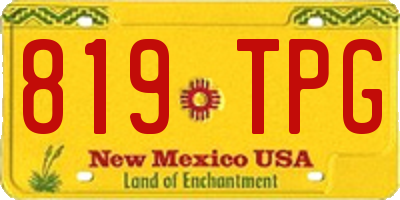 NM license plate 819TPG