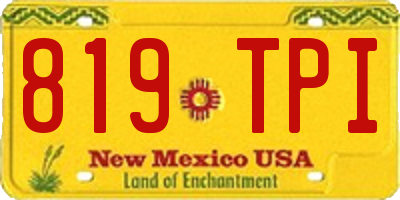 NM license plate 819TPI