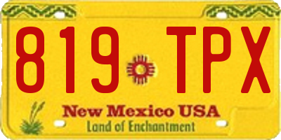 NM license plate 819TPX