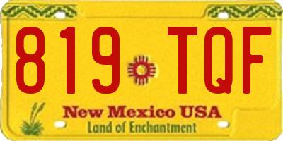 NM license plate 819TQF