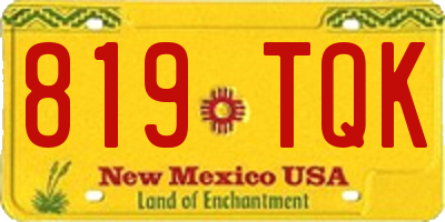 NM license plate 819TQK