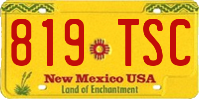 NM license plate 819TSC