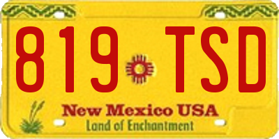 NM license plate 819TSD