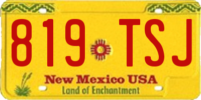 NM license plate 819TSJ