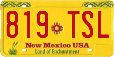 NM license plate 819TSL