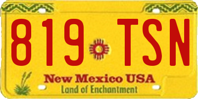 NM license plate 819TSN