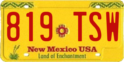 NM license plate 819TSW