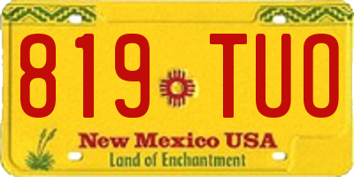 NM license plate 819TUO