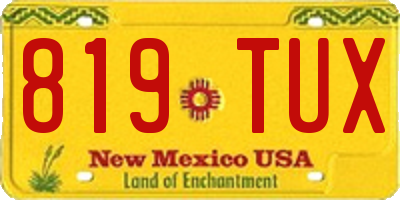 NM license plate 819TUX