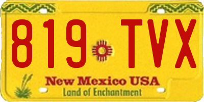 NM license plate 819TVX