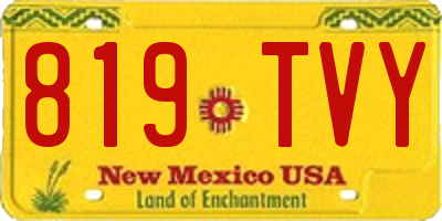 NM license plate 819TVY