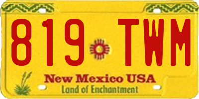 NM license plate 819TWM
