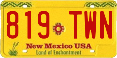 NM license plate 819TWN