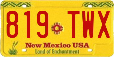 NM license plate 819TWX