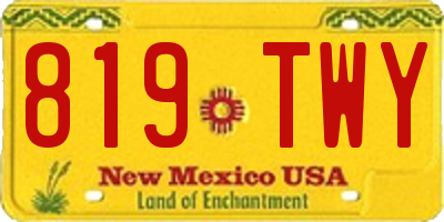 NM license plate 819TWY