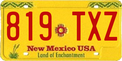 NM license plate 819TXZ