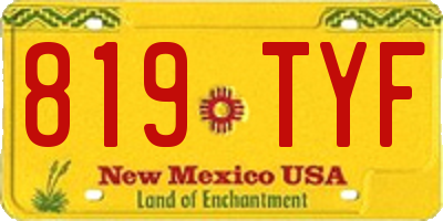 NM license plate 819TYF