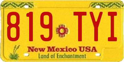 NM license plate 819TYI
