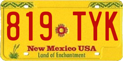 NM license plate 819TYK