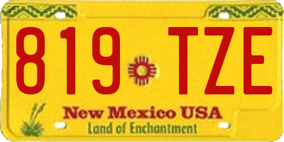 NM license plate 819TZE