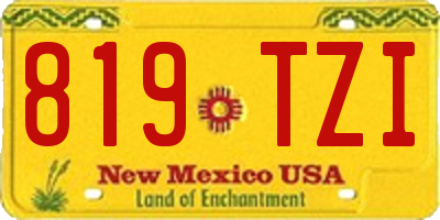 NM license plate 819TZI