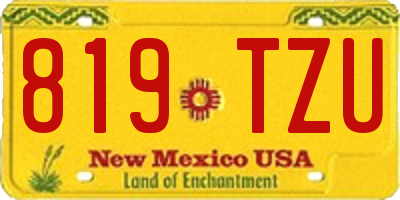 NM license plate 819TZU